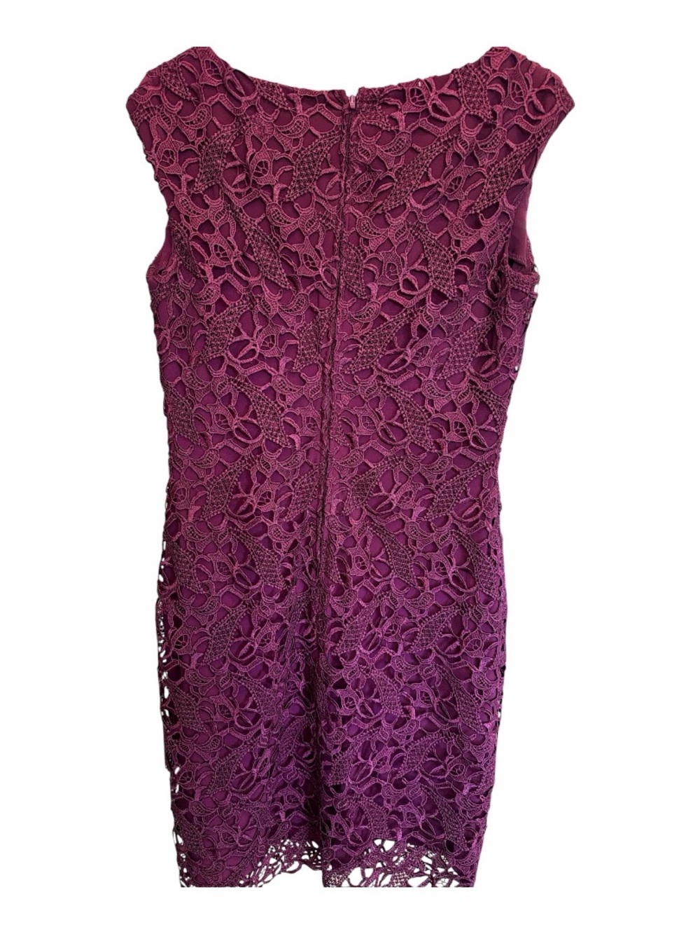 Lauren Ralph Lauren Burgundy Lace Sheath Dress Size 6 Cocktail Guest - Picture 8 of 12